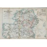 Original 1896 Antique Great Northern Railway Map of Ireland.