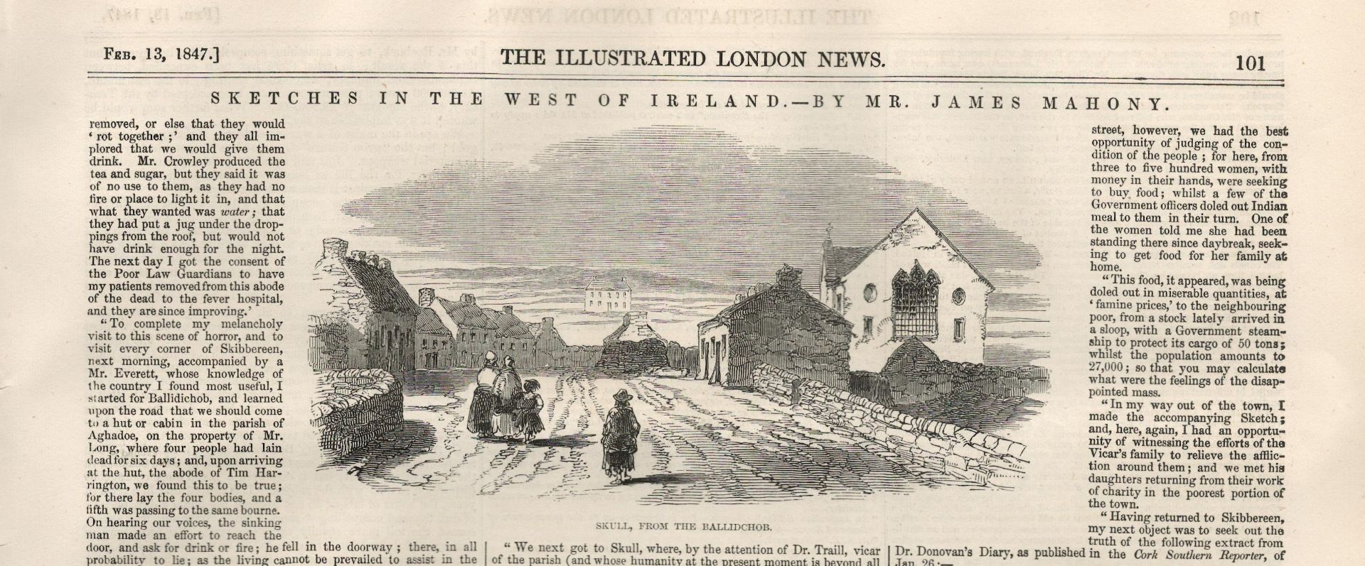 Rare 1847 Antique Newspaper Great Famine In The West Of Ireland - Image 7 of 9