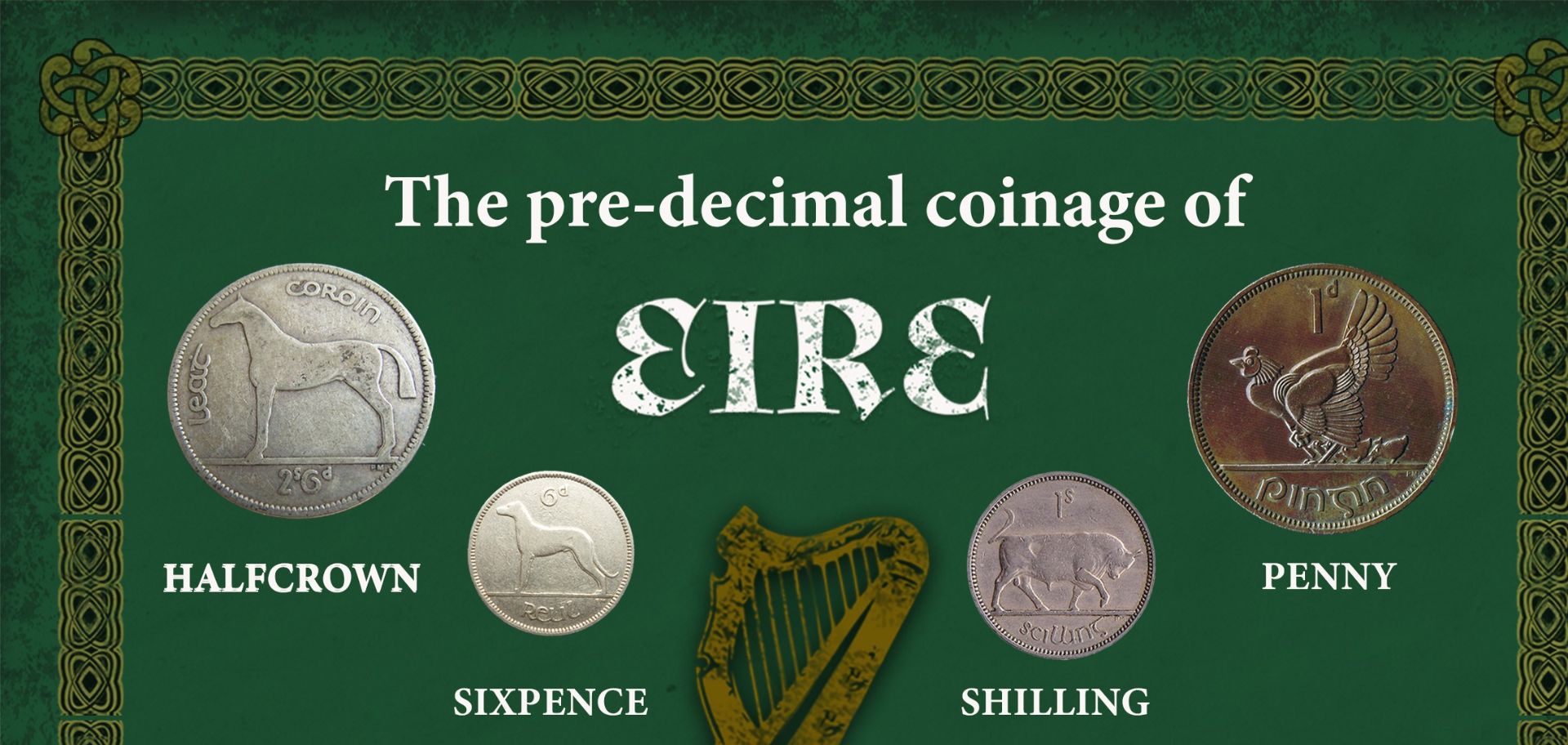 Ireland Rare Vintage Pre-Decimal 1928- 1968 Coin Metal Display Gift Set - Image 2 of 5