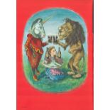 1951 Guinness Double Sided Print Alice In Wonderland Theme-4