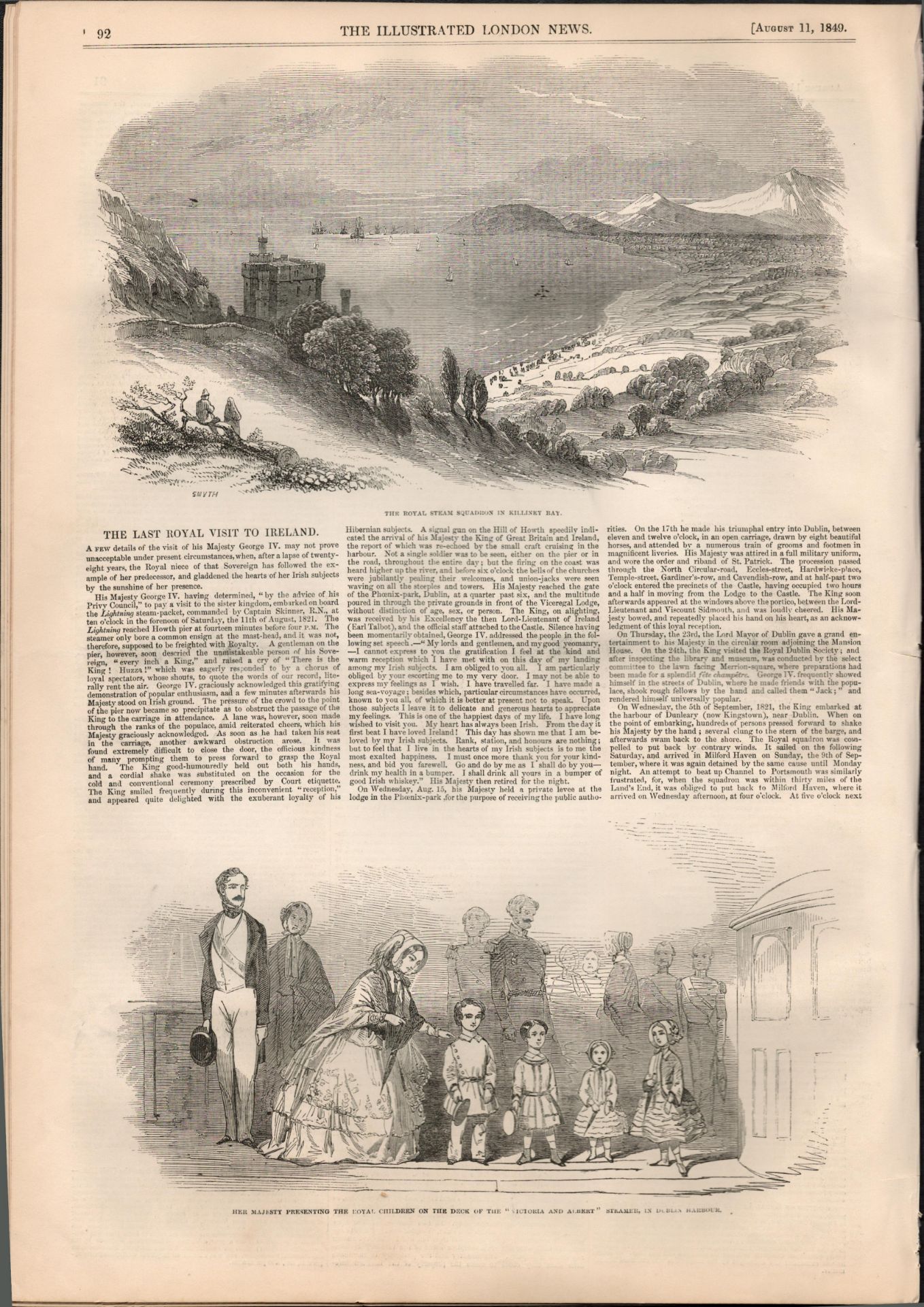 The Queens Visit to Ireland Special Edition 1849 Antique Newspaper - Image 13 of 24