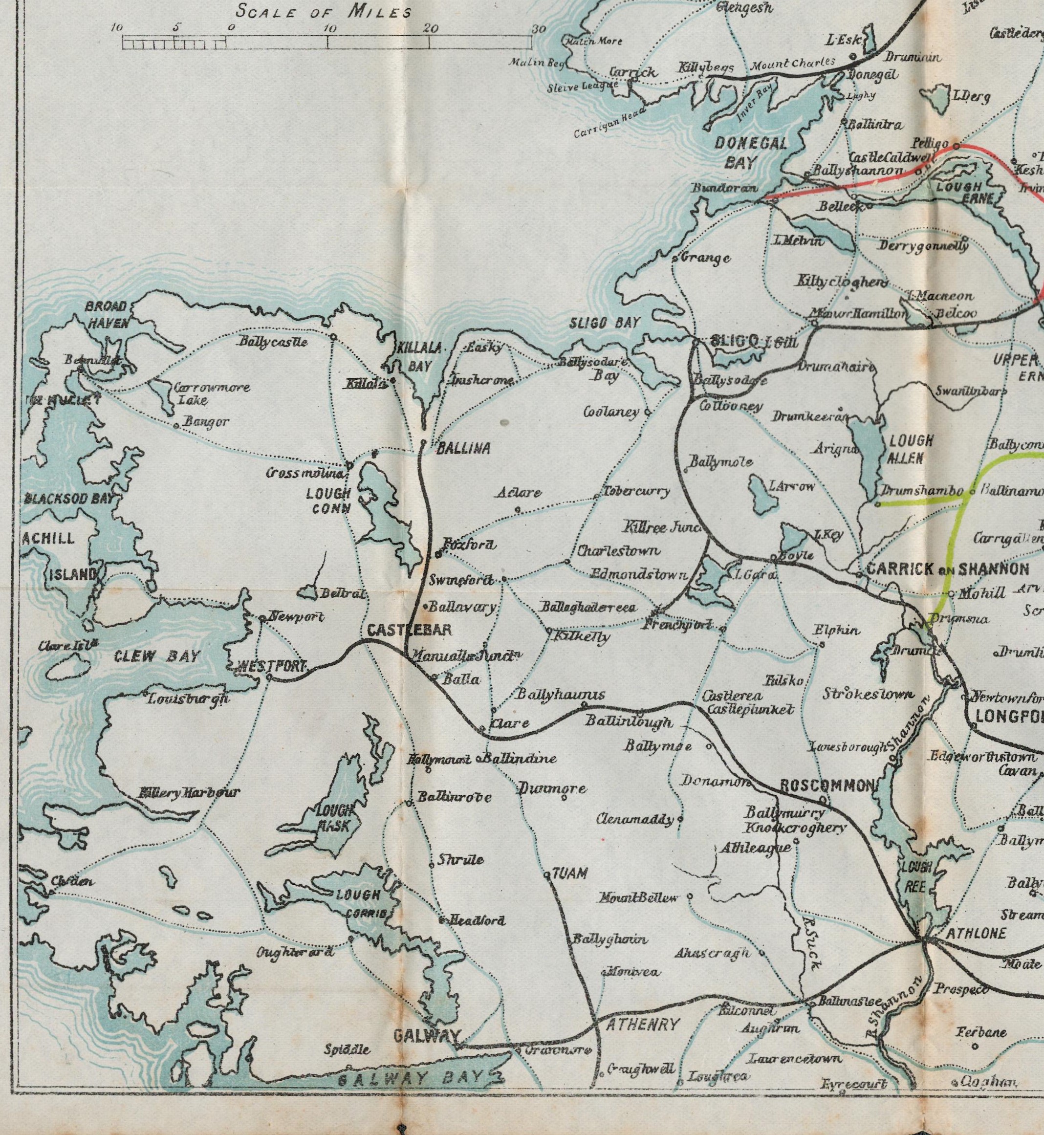 Original 1896 Antique Great Northern Railway Map of Ireland. - Image 6 of 7