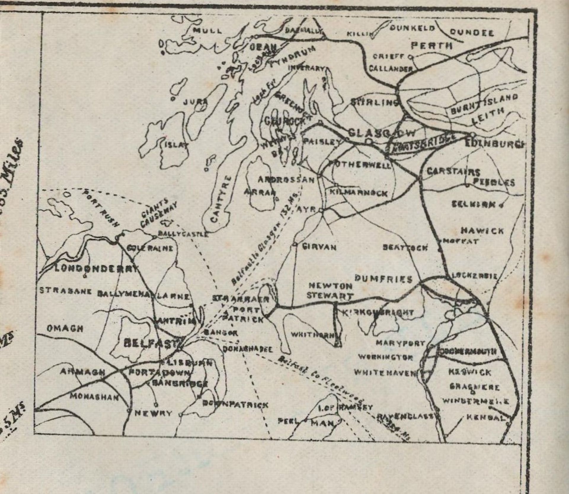 Original 1896 Antique Great Northern Railway Map of Ireland. - Image 4 of 7