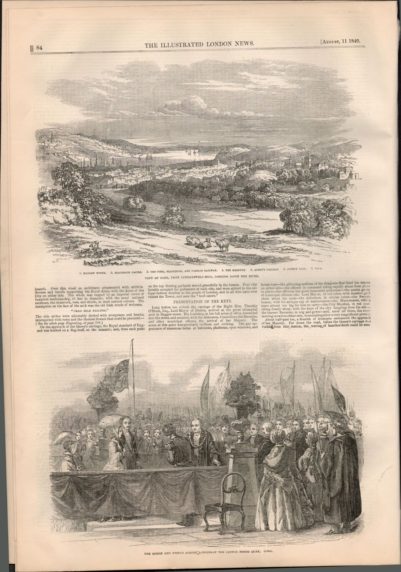 The Queens Visit to Ireland Special Edition 1849 Antique Newspaper - Image 4 of 24