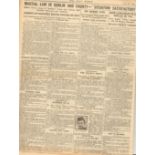 Original Newspaper Apr 27th 1916. First Reports Of the Easter Rising Rebellion