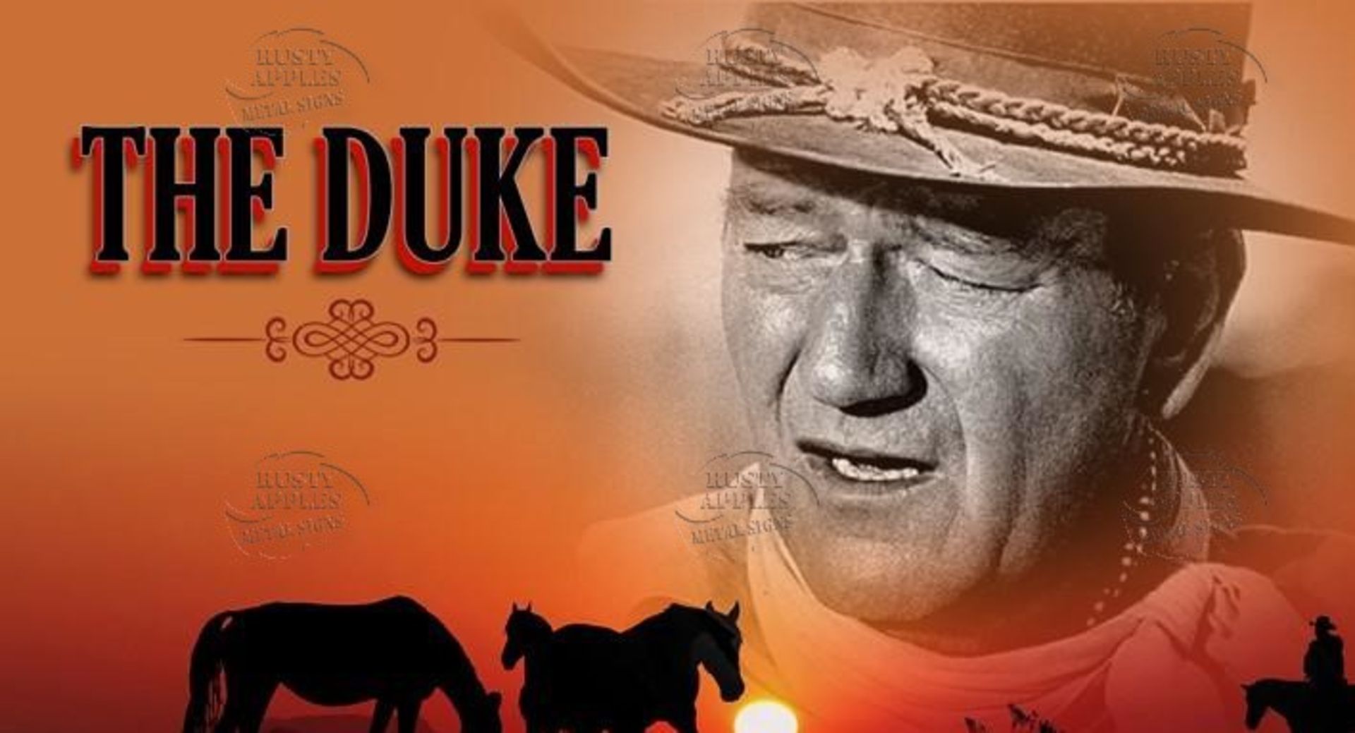 John Wayne ' The Duke ' Original 1907 Birth Penny Metal Designed Info Plaque - Image 3 of 3