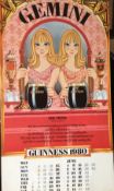 1980 Vintage Double Sided Guinness Calendar Month Print *4