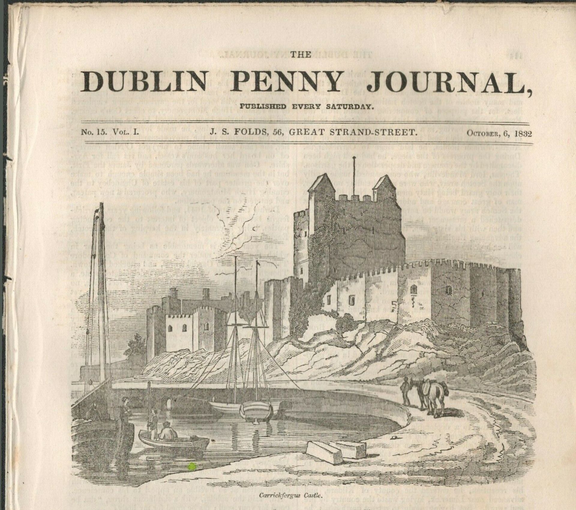 2 Irish Antique 190 Years Old 1832 Dublin Penny Journals- 22 - Image 3 of 3