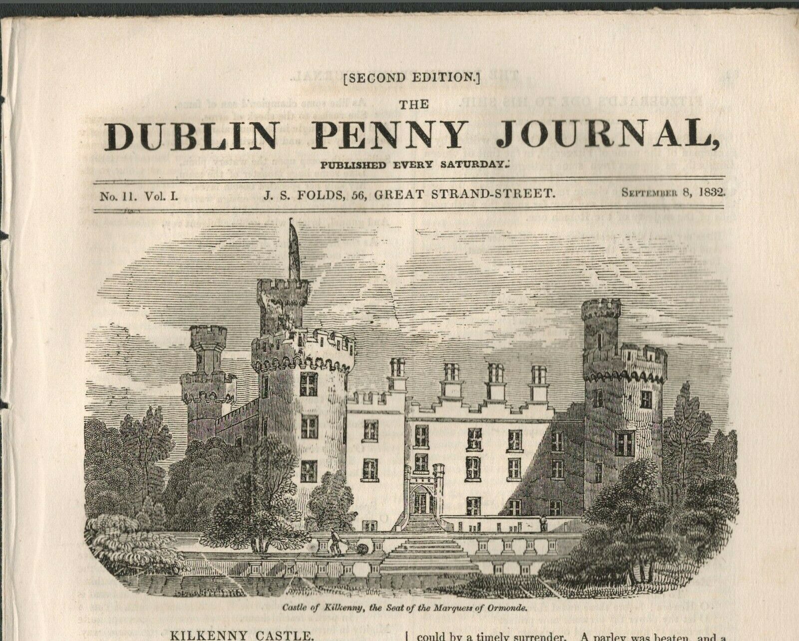 2 Antique 190 Years Old 1832 Dublin Penny Journal - 20 - Image 2 of 3