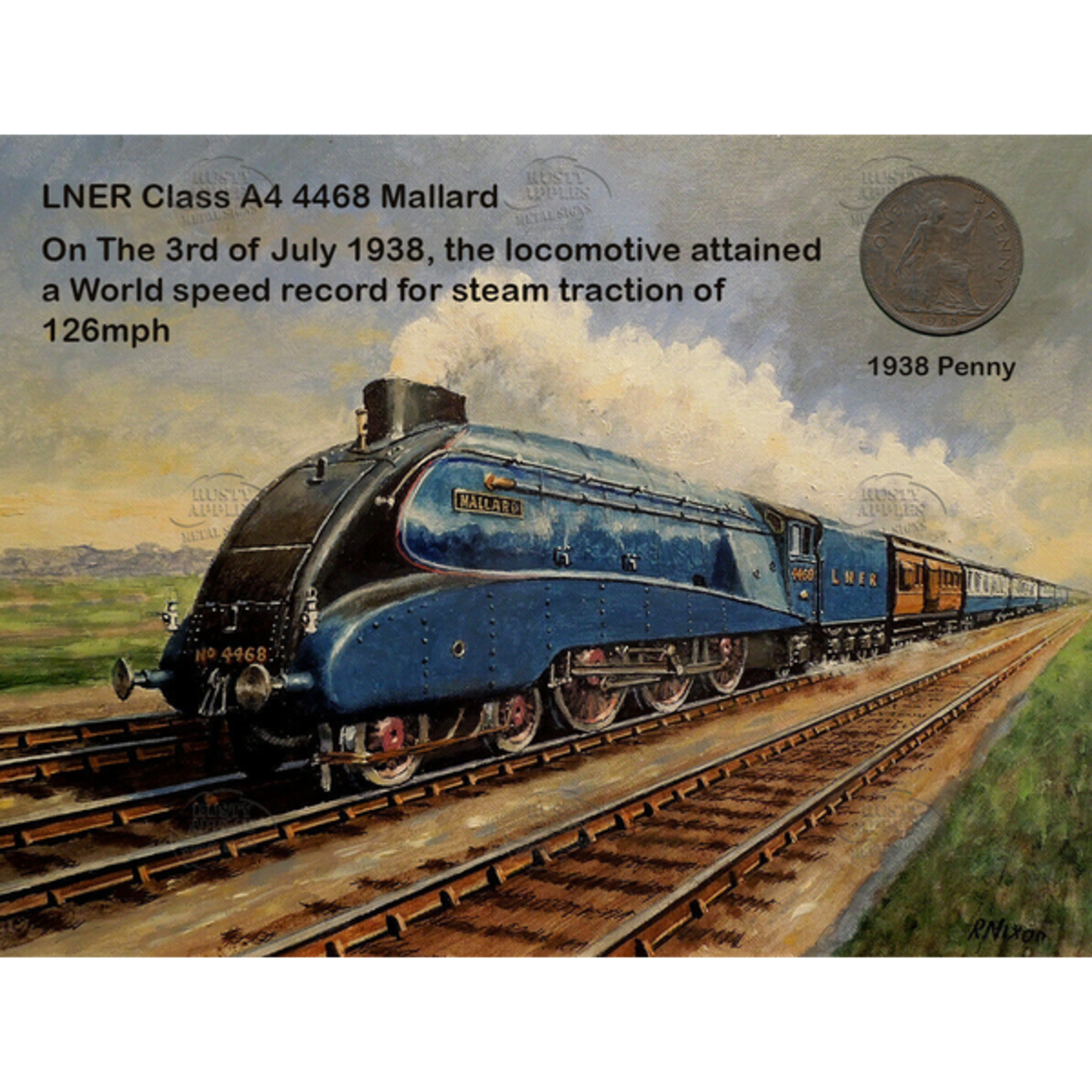 Steam Engine The Mallard 1938 Record Speed Metal Coin Set