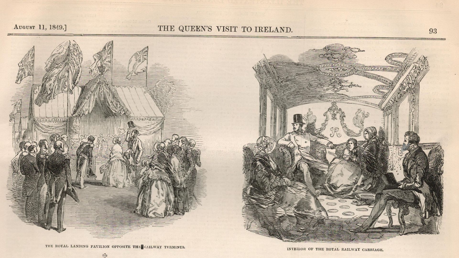 The Queens Visit to Ireland Special Edition 1849 Antique Newspaper - Image 18 of 24