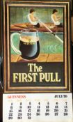 1979 Vintage Guinness Calendar Month Print _The First Pull _