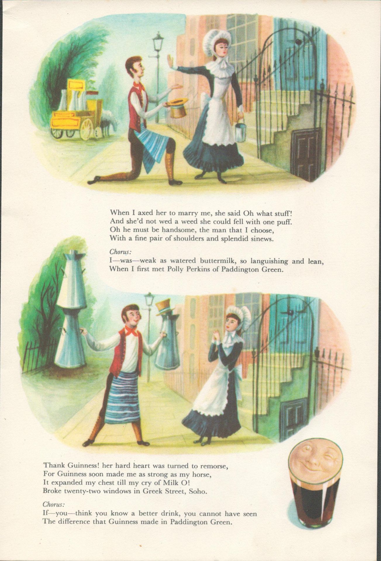 1954 Guinness Double Page Illustration 'Power Of the Law' & 'Marriage' - Image 2 of 2