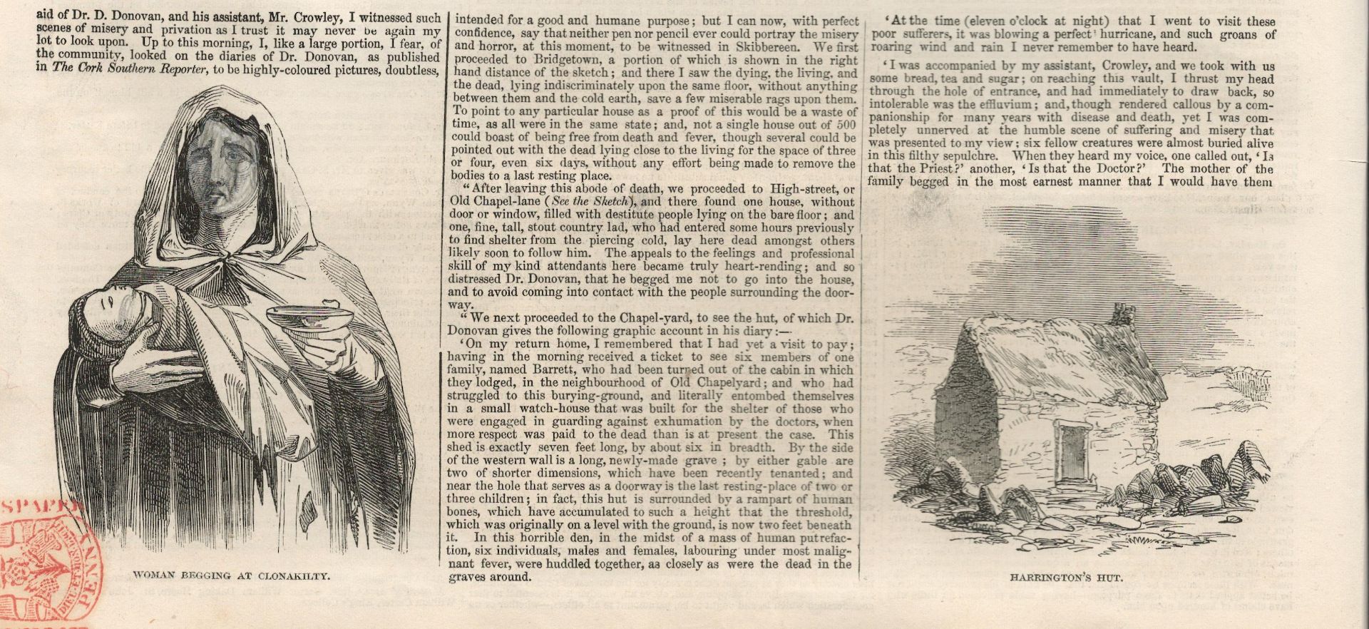 Rare 1847 Antique Newspaper Great Famine In The West Of Ireland - Image 5 of 9