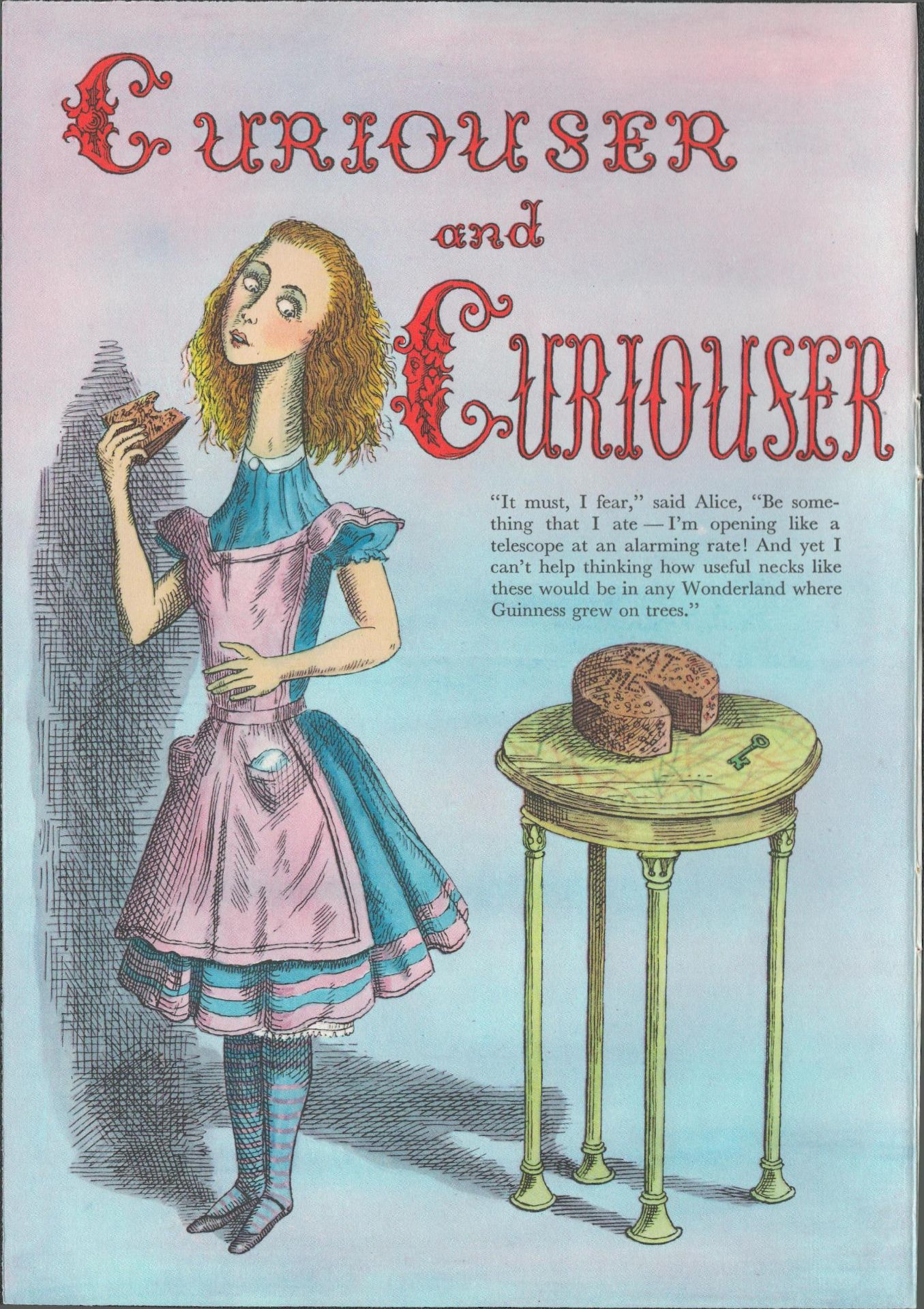 1951 Guinness Double Sided Print Alice In Wonderland Theme-2