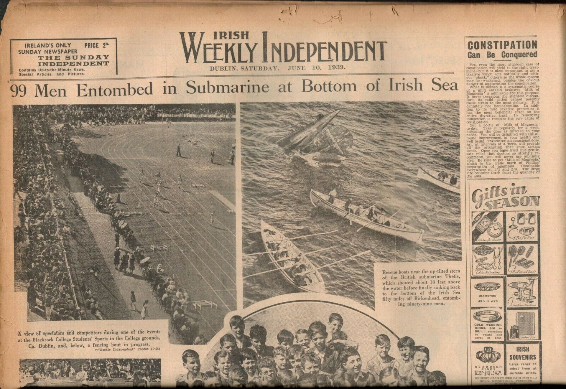 Irish Independence 1939 News WW2 GAA Reports, Adverts, RTE Guide-2 - Image 5 of 8