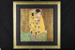 Limited Edition Gustav Klimt "The Kiss" with 22ct Gold Inlay