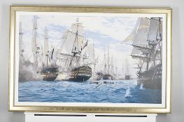 Framed Limited Edition on Canvas by Marine Artist Steven Dews "The Battle of Trafalgar"