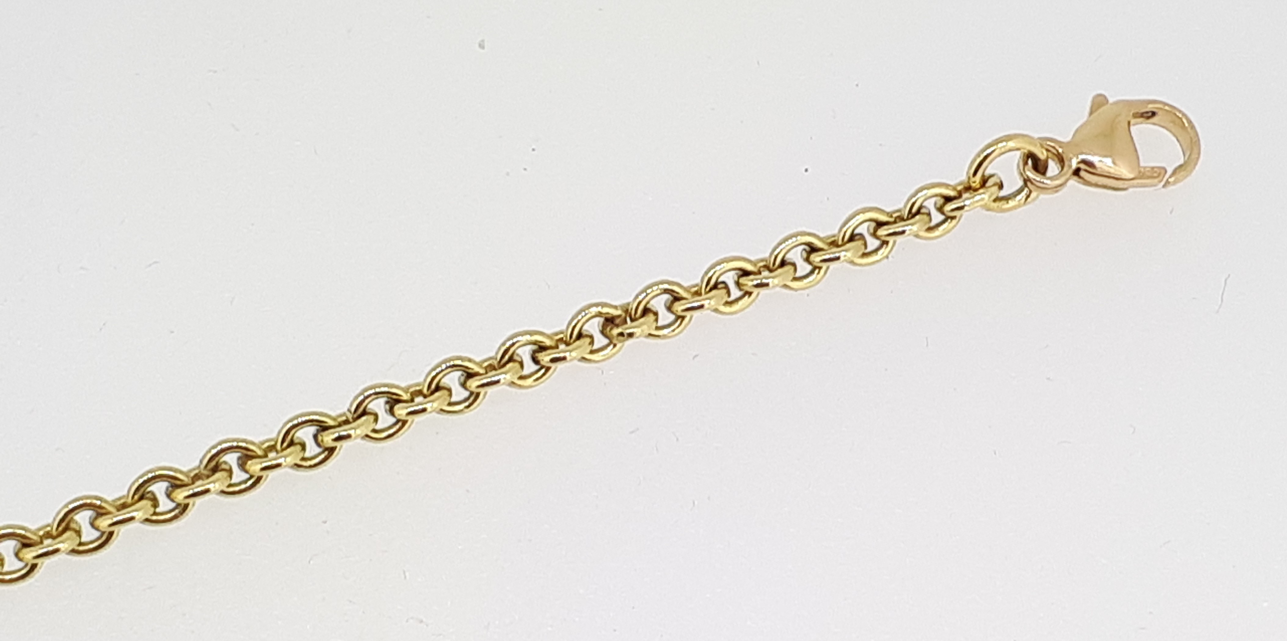 18ct Yellow Gold (750) Round Belcher Bracelet - 7.5"/ 19cm