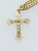 9ct (375) Yellow Gold Crucifix Cross and Chain