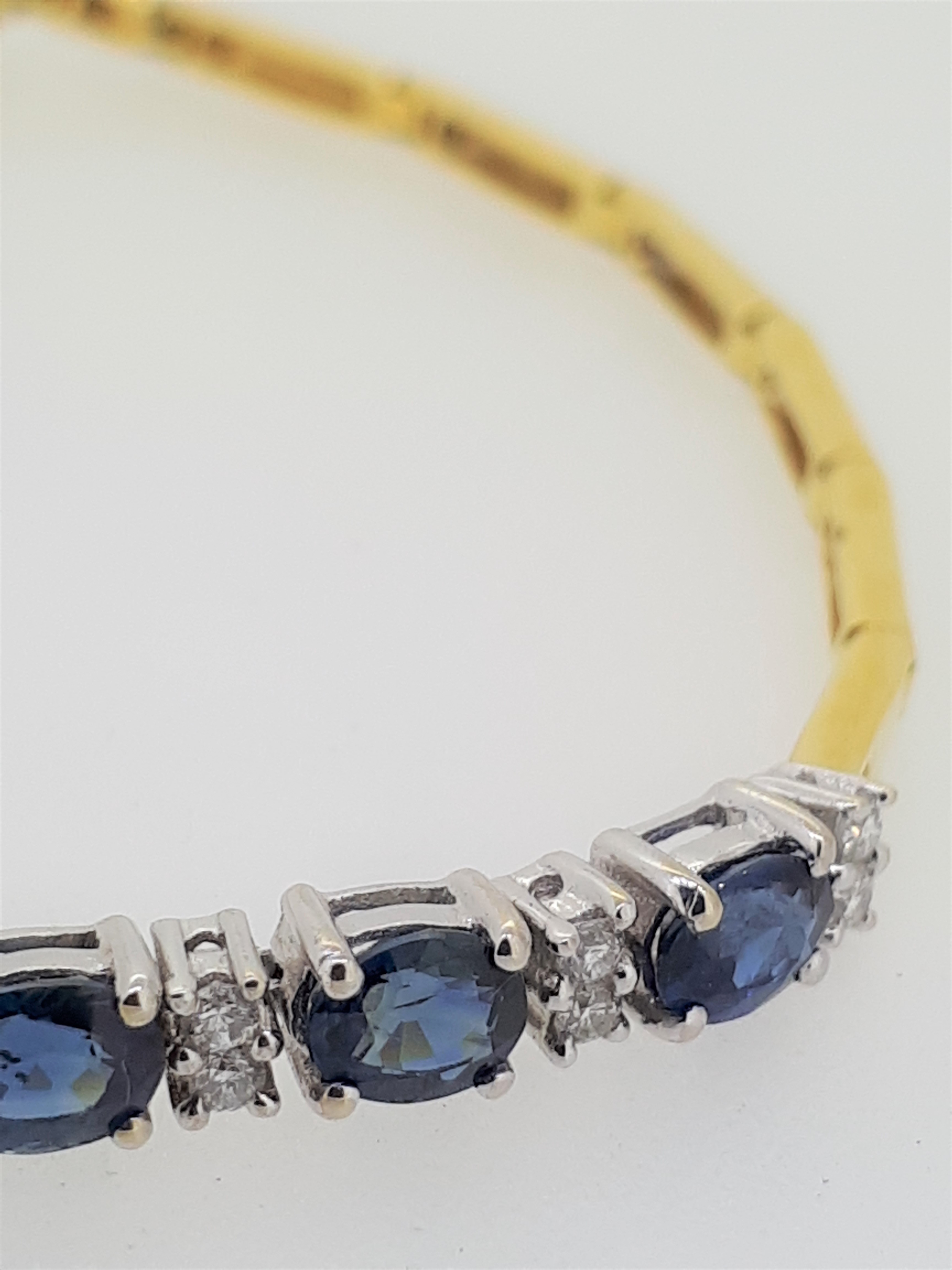 18ct (750) Yellow & White Gold 2.25ct Sapphire & 0.20ct Diamond Bracelet - Image 2 of 8