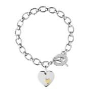 LINKS OF LONDON Bracelet with T-bar Fitting and Heart Pendant