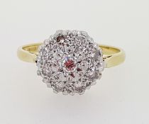 18ct (750) Yellow Gold Diamond Cluster Star Set Ring