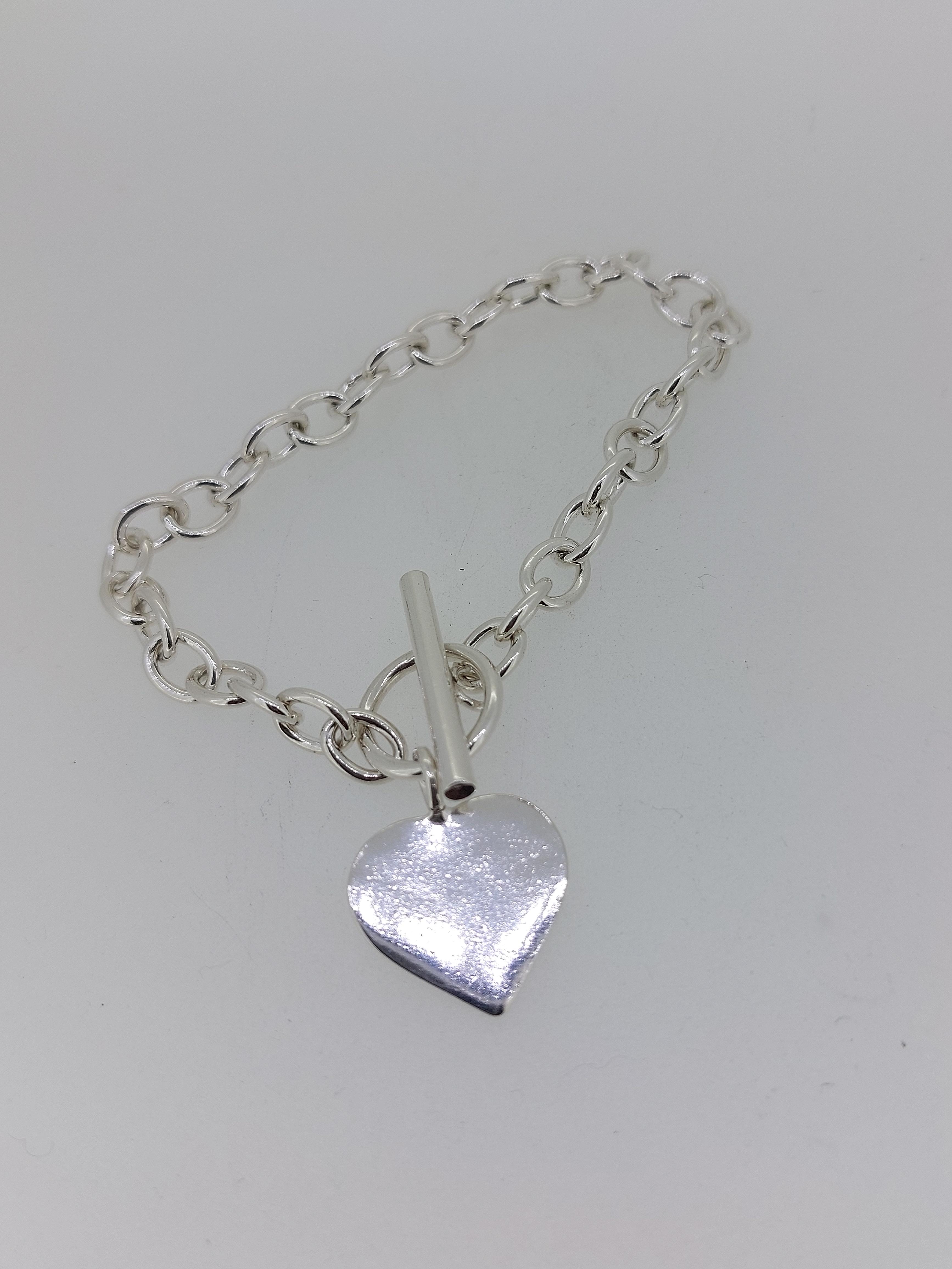 Silver Heart 'T' Bar Necklace & Bracelet Set - Image 3 of 5