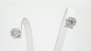 18ct (750) White Gold 0.50ct Diamond Cluster Stud Earrings