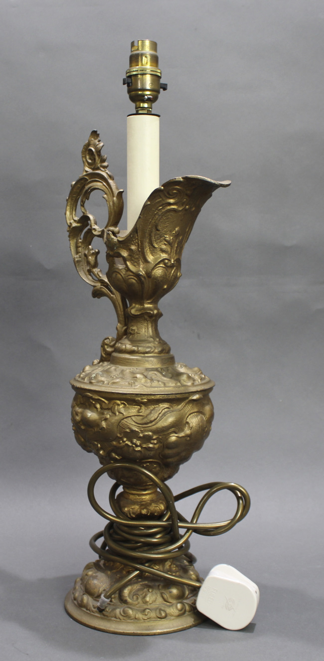 Gilded Metal Ewer Table Lamp - Image 2 of 4