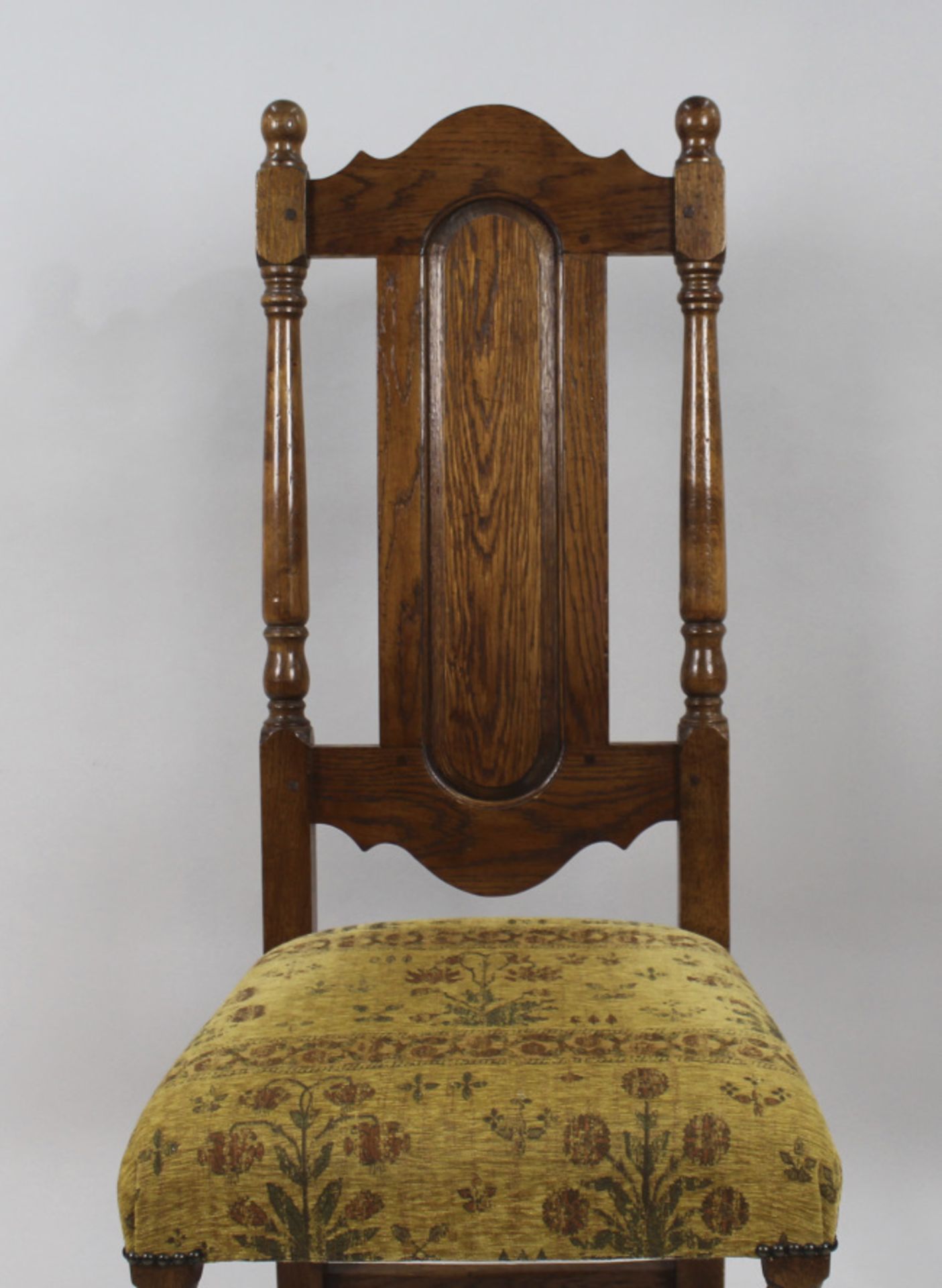 Set of 8 Heavy English Oak Dining Chairs c.1930 - Image 11 of 12