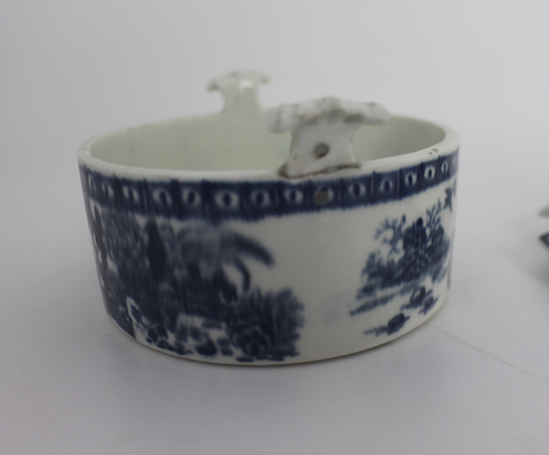 18th c. Royal Worcester Fence Pattern Butter Tub & Cover - Image 4 of 7