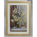 Watercolour & Gouache Still Life of Daffodils Framed ESK