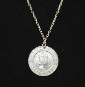 Sterling Silver Jubilee Medallion Pendant Necklace