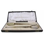 Pair of Cased Silver Gilt Anointing Spoons Birmingham 1936