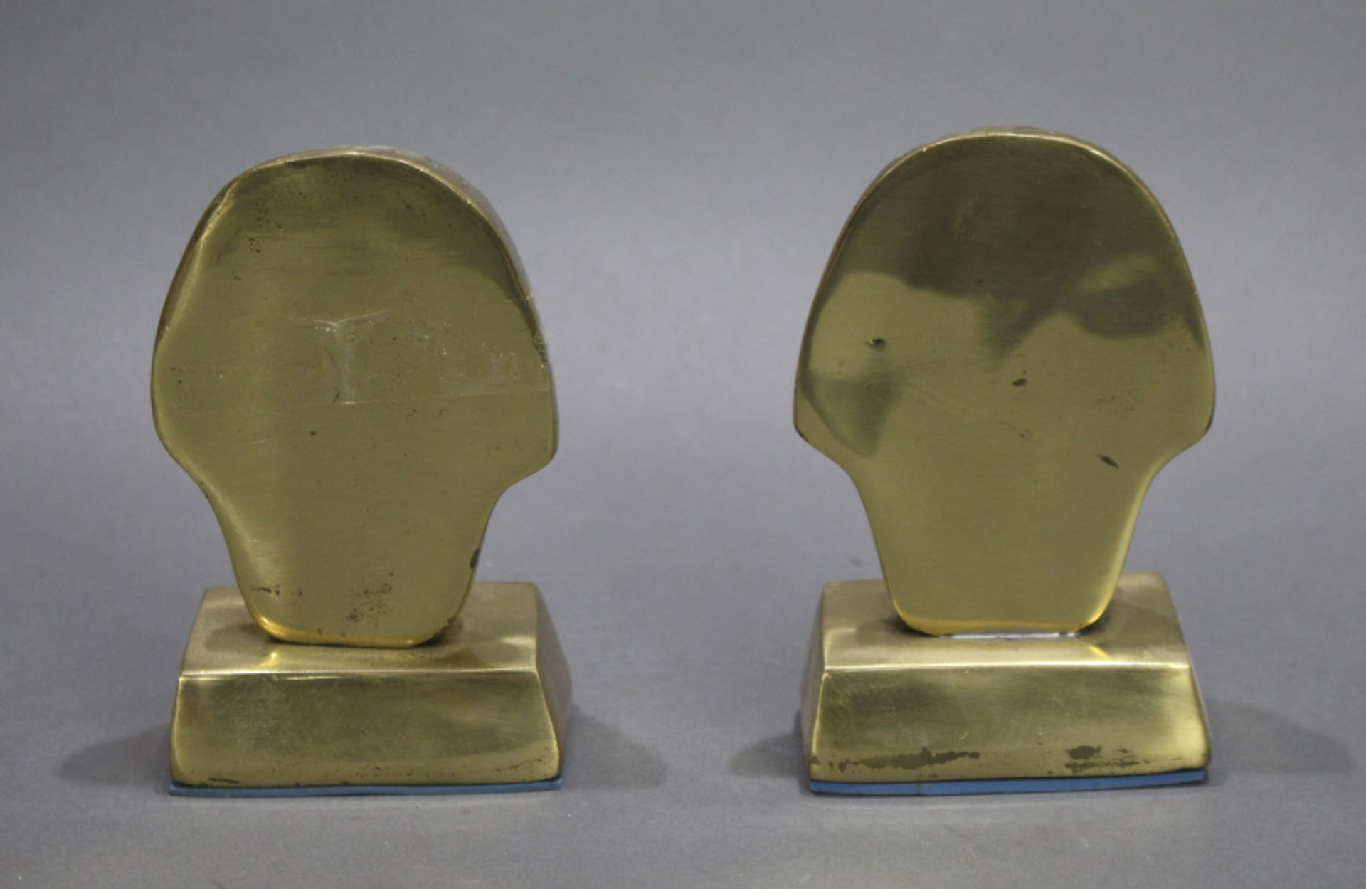 Pair of Brass Egyptian Pharoah Busts - Image 2 of 2