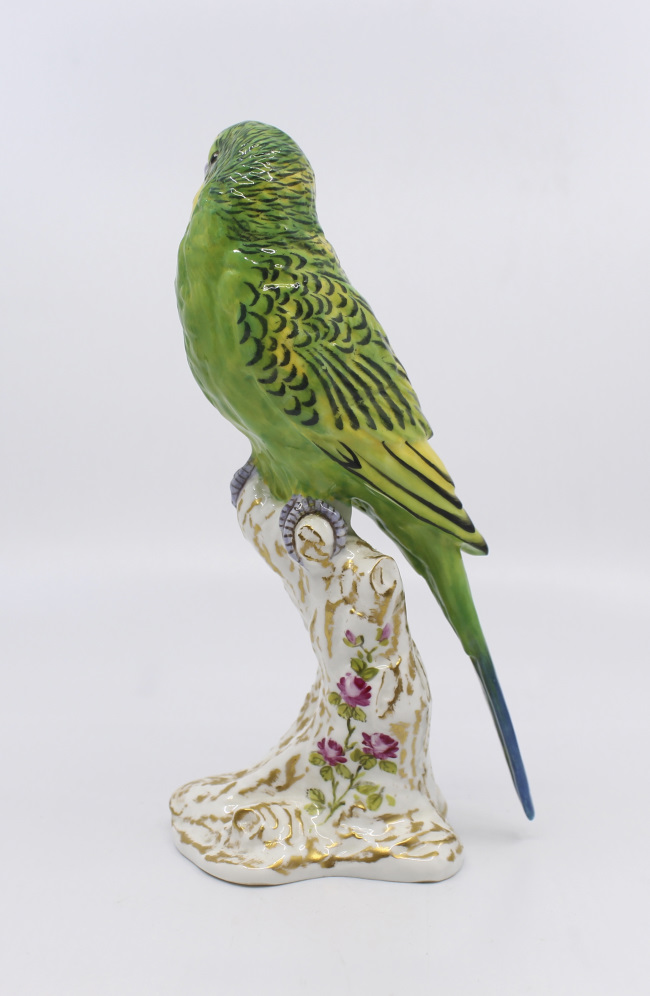 Royal Worcester Bird Green Budgerigar 2663 - Image 3 of 6