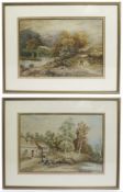 Pair of 19th c. Watercolours by Th.Thibault 1891