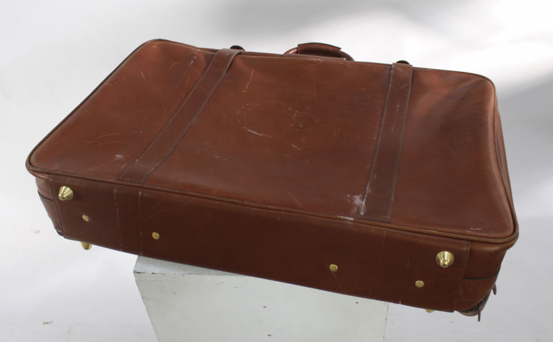 Allied Dunbar Tan Leather Luggage Case - Image 5 of 5