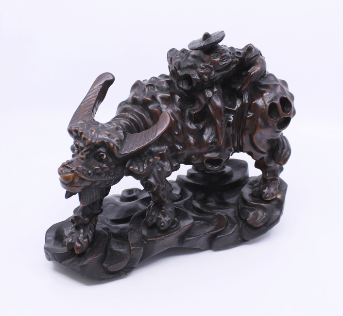 Chinese Carved Rootwood 19th c. Sculpture - Image 2 of 9
