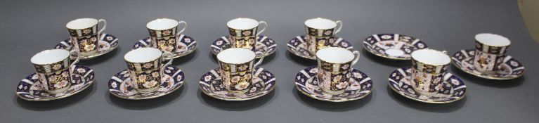 9 Coalport Imari Pattern Tea Cups & Saucers Plus Extras c.1890