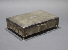 English Aristocrat Silver Plated Footed Cigarette Box