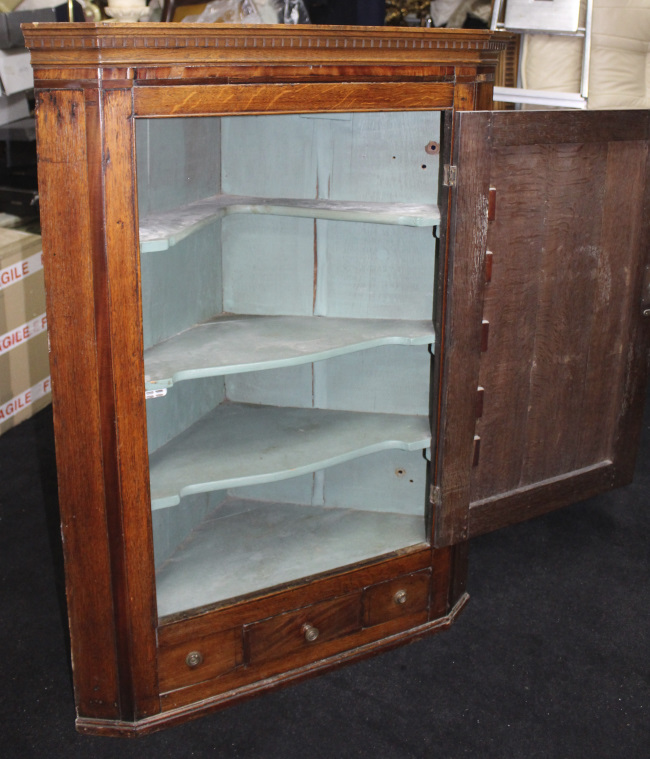 Georgian Mahogany Hanging Corner Cabinet Cupboard - Image 4 of 6