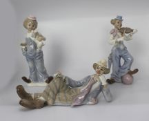 Set of Three Leonardo Collection Lladro Style Clowns