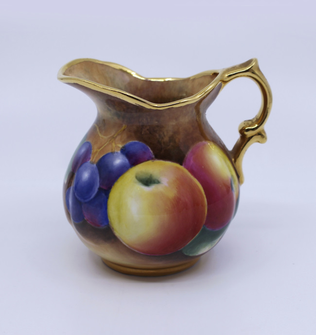 Hand Painted Fruit Cream Jug by Leaman - Image 3 of 11