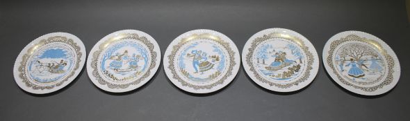 Set of 5 Spode Christmas Pastimes Plates