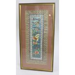 Fine Chinese Silkwork Panel in Gilt Frame