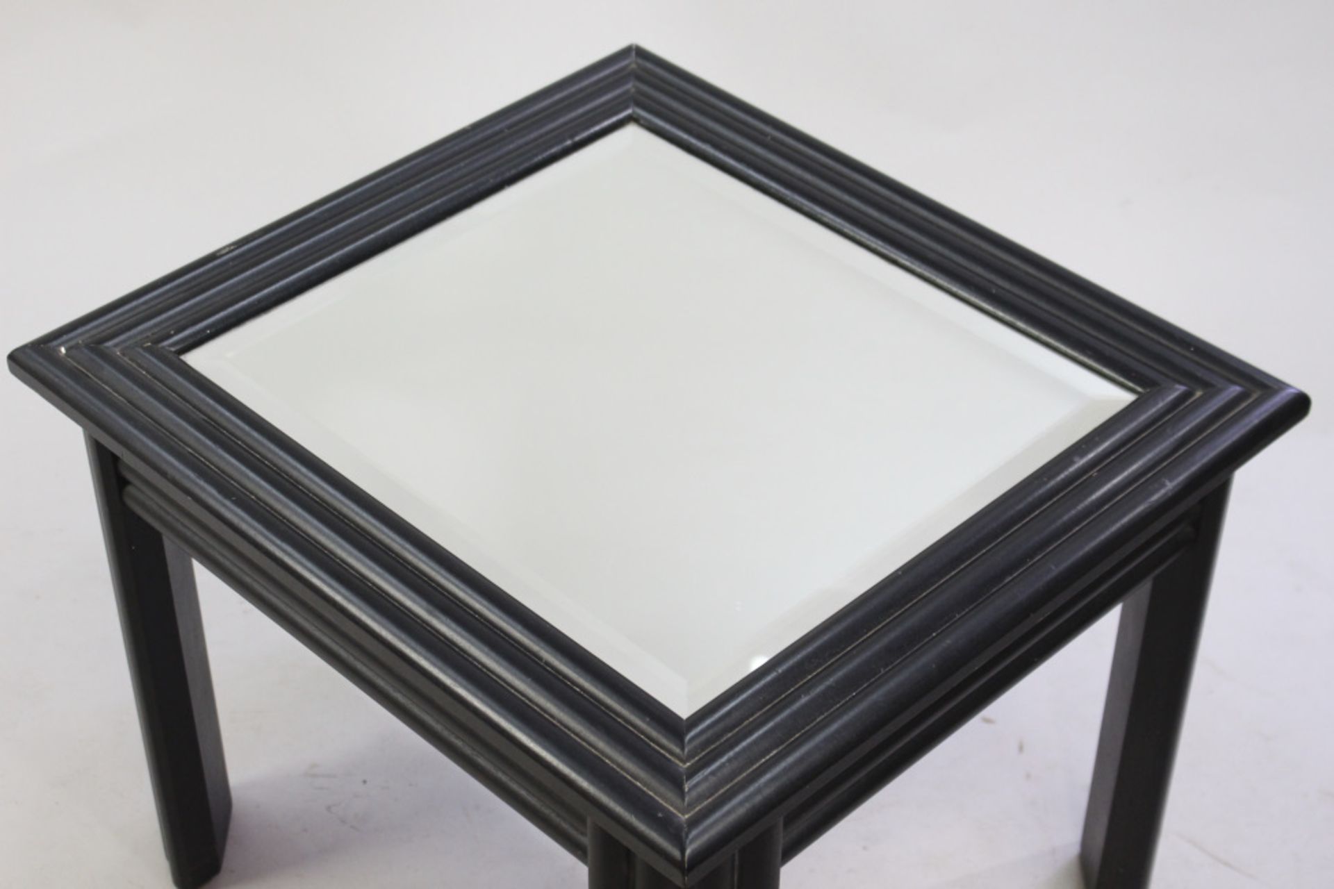 Mirror Topped Ebonized Side Table - Image 4 of 5
