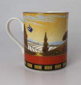 Royal Worcester Swallows at Dusk Art Deco Collection Tankard