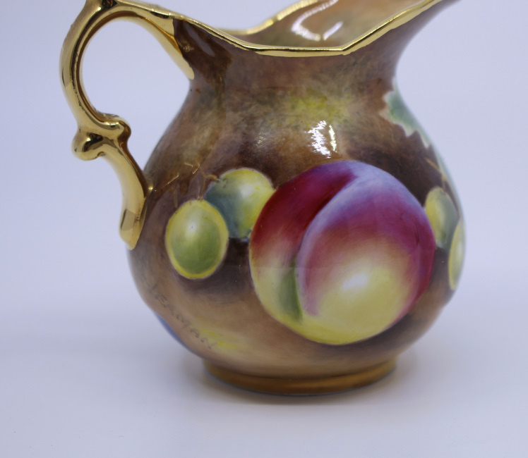 Hand Painted Fruit Cream Jug by Leaman - Image 7 of 11